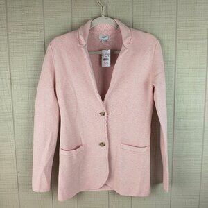 NWT J. Crew Factory Two Button Sweater Blazer Pink Cotton Knit XS New
